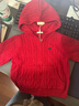 戴維貝拉（DAVE＆BELLA）兒童毛衣開(kāi)衫新款純棉女童針織衫男寶寶春裝外套小童連帽上衣 紅色 100 cm（建議身高90-100cm） 曬單實(shí)拍圖