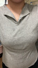 佐丹奴長(cháng)袖T恤女秋冬新款純棉t恤衫純色破骨小V翻領(lǐng)上衣13325790 05花紗灰 M 曬單實(shí)拍圖