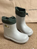 牧萌兒童雨鞋男童女童寶寶防水防滑耐磨雨靴 橄欖綠【束口款】33 曬單實(shí)拍圖
