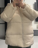 鴨鴨（YAYA）羽絨服女短款2025年冬季新款連帽百搭韓版小個(gè)子面包服外套 米色 XL 曬單實(shí)拍圖