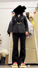 訫噯逸衫西裝套裝女春秋新款氣質(zhì)面試正裝高級感工作服顯瘦職業(yè)西服外套 黑色西裝+微喇褲+白色翻領(lǐng)襯衫 L 曬單實(shí)拍圖