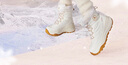 駱駝（CAMEL）雪狐雪地靴女高幫綁帶增高保暖靴 K25C026055 象牙白/黑 39 曬單實(shí)拍圖
