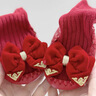 9i9寶寶地板襪子過(guò)年春節紅色防滑學(xué)步嬰兒長(cháng)筒襪蝴蝶結1-1.5歲 曬單實(shí)拍圖