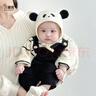 貝娜茜嬰兒帽子秋冬季寶寶可愛(ài)胎帽嬰幼兒護囟門(mén)帽加厚護耳帽冬季男寶女 小熊貓-白色 2-18個(gè)月（39-48CM） 曬單實(shí)拍圖