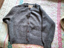 錦裳淑復古灰色圓領(lǐng)針織開(kāi)衫女秋冬慵懶風(fēng)插肩袖毛衣外套短款上衣 灰色 M 推薦（95-105斤） 曬單實(shí)拍圖