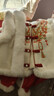 安妮優(yōu)兒（Anneyol）漢服女童古裝兒童馬面裙喜慶過(guò)年衣服冬季女寶寶拜年服 紅色 120 曬單實(shí)拍圖