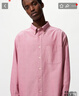 優(yōu)衣庫合作款/男裝女裝牛津紡寬松襯衫/長(cháng)袖襯衣479996 13 玫紅色 S 曬單實(shí)拍圖