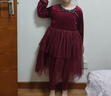 蘿卜唄唄（LUOBOBEIBEI）女童禮服裙秋冬連衣裙新年紅色網(wǎng)紗裙表演主持演出服 紅色 130  曬單實(shí)拍圖