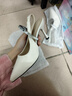 沐霓氣質(zhì)涼鞋配裙子白色高跟鞋女2025年女鞋法式水鉆尖頭細跟單鞋 米白色8CM【36碼】 曬單實(shí)拍圖