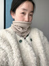 LNGA LANDGRE圍巾山羊絨脖套男女通用薄款護頸椎保暖針織假領(lǐng)子百搭套頭小圍脖 米夾花 曬單實(shí)拍圖
