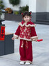 女童套裝加厚2025新款洋氣兒童衣服秋冬季小女孩國風(fēng)新年服兩件套 紅色 110 cm 曬單實(shí)拍圖