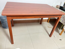 鶴升全實(shí)木餐桌家用餐桌椅組合小戶(hù)型現代吃飯桌快餐廳長(cháng)方形餐桌子 單桌【48MM腿+實(shí)木生態(tài)板】櫻桃色 120cm 120*80*75CM 曬單實(shí)拍圖
