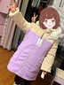 雙魚(yú)兔女童秋冬罩衣棉襖服外套防臟長(cháng)袖女孩寶寶長(cháng)袖罩衫圍兜搖粒絨 香芋紫(無(wú)帽拼接) 90 (建議身高-cm) 曬單實(shí)拍圖