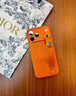 五鼠 FIVEMICE橙色山茶花適用蘋(píng)果iphone17promax手機殼新款鏡頭全包防摔高級17Air創(chuàng  )意皮紋腕帶16pro小眾女外殼 月坑紋-橙色+橙色皮條腕帶 iPhone 17 Pro Max 曬單實(shí)拍圖