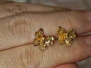 六福珠寶黃金耳釘蝶舞光影足金蹦迪珠手工繞金線(xiàn) 計價(jià)GJG0159DS 約2.61克 曬單實(shí)拍圖