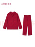 愛(ài)慕（Aimer）25AW牛奶生活翻領(lǐng)長(cháng)袖分身套裝AM46B751 朱櫻紅JF0 L 170 曬單實(shí)拍圖
