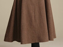 晚白【新品】復古格紋羊毛a字半裙冬款時(shí)尚百搭毛呢大擺半身裙 深咖色 L 曬單實(shí)拍圖