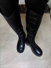 啄木鳥(niǎo)增高8cm靴子女長(cháng)筒靴松糕厚底超高跟騎士靴v口小個(gè)子內增高長(cháng)靴 黑色單里 37 曬單實(shí)拍圖