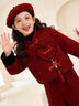 女童國風(fēng)紅色撒銀小香風(fēng)加絨套裝2025新款冬裝年服新中式加厚冬裝 新年紅色加絨套裝【上衣+褲子】 150 曬單實(shí)拍圖
