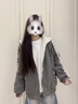 初高中學(xué)生燈芯絨羊羔毛外套女秋冬加絨加厚超好看大碼棒球服棉服 灰色【薄款】 M 曬單實(shí)拍圖