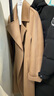 三只小山羊【楊冪同款】鉆石絨短款女主角 雙面100純羊絨大衣女修身版型大衣 加厚經(jīng)典里襯版：駝色（有掛面） S 曬單實(shí)拍圖