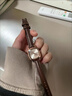 RISCYUE小巧精致方形手表女士防水石英表 棕帶白盤(pán) 22mm 曬單實(shí)拍圖