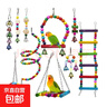 鳥(niǎo)玩具套裝跨境爆款鳥(niǎo)用品啃咬拉扯解悶小鳥(niǎo)玩具云梯秋千鸚鵡玩具 10件套 曬單實(shí)拍圖