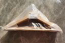 左轉角實(shí)木衣架掛衣楓木衣掛木質(zhì)衣服撐子家用衣柜衣?lián)?  原木色10支 曬單實(shí)拍圖