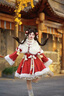 COMIC SOUL原創(chuàng  )洛麗塔Lolita裙子日常紅色拜年服馬年新年戰袍過(guò)年可愛(ài)甜美冬 連衣裙+斗篷(含毛球流蘇) S x 兩件套 曬單實(shí)拍圖