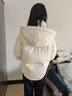唐獅（TonLion）2025冬女連帽下擺弧形袖子愛(ài)心短款羽絨服 曬單實(shí)拍圖