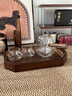 中式復古竹木胡桃色八角托盤(pán)木質(zhì)高檔茶盤(pán)家用收納盤(pán)商用放水杯盤(pán) 胡桃木八角提手托盤(pán)【45*30*6cm】 曬單實(shí)拍圖