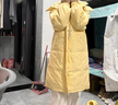 貴蘭姿純色大口袋白鴨絨輕薄羽絨服女長(cháng)款2025新款寬松連帽加厚保暖外套 奶黃色【長(cháng)款】 S （80-125斤） 曬單實(shí)拍圖