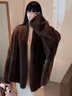 勤馳真皮貂皮大衣短款女2026啟顏暖烘烘進(jìn)口天鵝絨水貂整皮草立翻領(lǐng)寬 咖啡色 均碼 曬單實(shí)拍圖