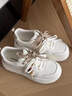 意爾康女鞋2026春季新款小白鞋厚底休閑運動(dòng)鞋時(shí)尚串珠面包板鞋單鞋 白/杏 【四季通用】 36 曬單實(shí)拍圖
