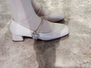 百麗（Belle）精致水鉆羊皮瑪麗珍鞋女2026春新商場(chǎng)同款淺口單鞋F1S2DAQ6 米白 37 (235mm) 曬單實(shí)拍圖