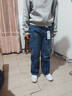 MJ STYLE直筒牛仔褲女夏季2026新款高腰顯瘦休閑簡(jiǎn)約闊腿長(cháng)褲子深藍色 S 曬單實(shí)拍圖