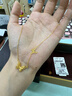 明牌珠寶新年禮物黃金項鏈足金古法黃金雙生蝶蝴蝶套鏈送禮AFB0324工費400 約42+3厘米 約4.21克 曬單實(shí)拍圖