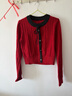 秋水伊人溫柔休閑風(fēng)針織套裝冬女裝圓領(lǐng)上衣半身裙兩件套 梅紅 S 曬單實(shí)拍圖