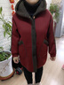 緹米媗胖媽媽冬裝外套加厚棉襖洋氣高貴中老年女中長(cháng)款寬松大碼保暖棉服 磚紅色（雙面穿加絨加厚外套）686 2XL （推薦125-140斤) 送運費險 曬單實(shí)拍圖