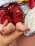 乖奇熊初生嬰幼兒連體衣春秋季純棉新生寶寶哈衣紅色滿(mǎn)月過(guò)年新年拜年服 曬單實(shí)拍圖