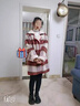 巴拉巴拉童裝女童外套兒童2025新款春冬裝小童復古學(xué)院格子毛呢大衣拜年服 紅白色調00461 150 曬單實(shí)拍圖