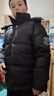 鴨鴨兒童羽絨服男童冬季短款加厚保暖休閑學(xué)生連帽中大童裝外套HR 黑色 160 曬單實(shí)拍圖