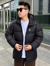 駱駝（CAMEL）新款羽絨服男女款情侶外套冬季加厚保暖防風(fēng)連帽面包服鵝絨服 幻影黑-男女同款 2XL (160-180斤) 曬單實(shí)拍圖