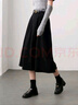 三彩2025冬季新款高腰半身裙磨毛A字裙顯瘦中長(cháng)裙大擺傘裙女 經(jīng)典黑 M 160/68A 曬單實(shí)拍圖