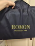 羅蒙（ROMON）高檔定制西服套裝男士商務休閑小西裝男免燙職業(yè)正裝新郎結(jié)婚禮服 雙扣黑色西服+襯衫+褲子 XL碼(加8件禮品) 曬單實拍圖