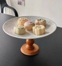 瑜尚臻品中式陶瓷高腳水果盤(pán)茶點(diǎn)盤(pán)高級感下午茶果盤(pán)甜品盤(pán)蛋糕托盤(pán)展示架 巖石紋月光盤(pán)【棕高腳】 曬單實(shí)拍圖