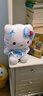 三麗鷗（SANRIO）kitty貓玩偶毛絨玩抱枕具生日禮物小貓公仔藍色草莓KT貓毛絨玩偶 草莓裙子KT貓公仔【藍色】 30厘米【居家擺放/車(chē)載玩偶】 曬單實(shí)拍圖