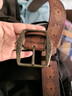 蓓沐格美式皮帶男士腰帶女新款年輕人辣妹配裙子針扣高檔潮復古棕色腰帶 棕色 曬單實(shí)拍圖