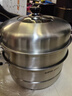 蘇泊爾大蒸鍋304不銹鋼大號蒸鍋蒸籠復底蒸饅頭蒸包蒸魚(yú)三層大蒸屜 304不銹鋼（高拱蓋） 3層 34cm 曬單實(shí)拍圖