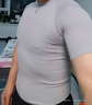 GOLOVEJOY健身衣男士速干短袖跑步運動(dòng)訓練服壓縮T恤彈力上衣 鈦鋅灰 L 曬單實(shí)拍圖